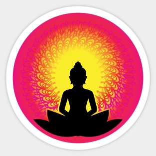 Buddha - The Peaceful Soul Mandala Print Design GC-092-11 Sticker